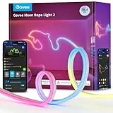 Govee Neon Rope Light 2, RGBIC Neon LED Strip 5m mit Form-Mapping, DIY Design, Funktioniert mit Alexa, Matter und Google Assistant, LED Streifen für Schlafzimmer Wohnzimmer Wanddekoration, Weiß