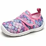 WateLves Hausschuhe Kinder Mädchen Pantoffeln Rutschfeste Barfussschuhe Mit Klettband Weich Hüttenschuhe(Rosa, 28EU)