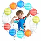 12 Stück Wiederverwendbare Wasserballons, Eine Sekunde Schnellfüller Wasserbomben Bomben Set, Einfach zu Lagern Pool Spielzeug Wasserball für Sommer, Schwimmbad, Strand, Garten, im Freien