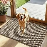 Biscpro Fußmatte 60x90cm Schmutzfangmatte Innen,rutschfeste Waschbar Fussmatte,Sauberlaufmatte Teppich Floor Mat für Eingangsbereich,Haustür,Patio,Flur,Garten,Porch