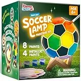 Klever Kits Basteln Fussbal Lampe Malset,DIY Lampe Malset Kreativ Set für Kinder,Bastelset Kinder ab 6 7 8 9 10 11 12 Jahre, Geschenke für Jungen 6-12Jahre,3D Lackierung Nachtlicht