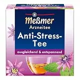 Meßmer Anti‑Stress‑Tee | Ausgleichend & entspannend |Arzneitee mit Melissenblättern, Baldrianwurzel, Pfefferminzblättern & Passionsblumenkraut | 9 Teebeutel
