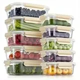 Fenger Brotdosen,Lunchbox Vorratdosen,Glasbehälter mit deckel,Frischhaltedosen, Spülmaschinenfest, Mikrowellen & Gefrierschrankgeeignet, Auslaufsicher, Lebensmittelbehälter(5 x 1050ml + 5 x 370ml)