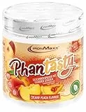 IronMaxx Phantasty - Creamy Peach 250g Dose | Veganes Geschmackspulver mit Echten Frucht- oder Nussstückchen | Perfekter Zuckerersatz