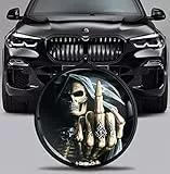 SkinoEu Tuning Emblem für Fronthaube und Kofferraum 82 mm Kompatibel mit BMW Emblem 51767288752 Schädel Schwarz EX 10