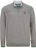 Charles Colby Herren Pullover Earl Pete Gestricktes Casual Oberteil grau, 2XL (XXL) - 60/62