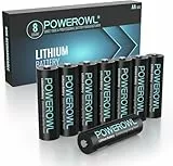 POWEROWL AA Batterie 8 Stück, AA Lithium Batterie 1,5 Volt Hochleistungsenergie (Nicht wiederaufladbare)