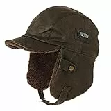TOP-EX Winter wasserdichte Trapper-Hüte für Herren Kunstleder Aviator Pilotenmütze mit Ohrenklappen Warm gefütterte Kappe mit Schirm für die Jagd Schießen Kaffee S