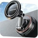 Miracase 2026 Handyhalterung Auto Magnet für Magsafe Autohalterung Militärische Vakuum Saugnapf 360° Drehbar und zweiachsig klappbarer Kfz Abdeckungen Halterung Auto für iPhone 17 16 15 Pro Max