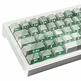 JakeTsai PBT-Tastenkappen, 136 Tasten, Farbsublimation, Kirschprofil-Tastenkappen, seitlich graviert, transparent, Japanisches Tastenkappen-Set für Cherry MX-Schalter, ASIN/ISO-Layout, mechanische