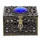 WATIIFUFU Vintage Schmuckkasten Aus Zinklegierung Retro Schmuckbox Für Ringe Und Halsketten Kleine Aufbewahrungsbox Antikem Design Altbronze Für Zuhause Und Unterwegs