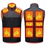 Herren Polar Fleece Beheizte Weste Elektrische USB Heizung Charge Jacke Leichte Bodywarmer Weste für Jagd/Wandern, grau, 6XL