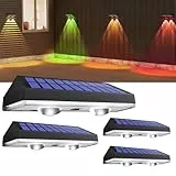 HAMLITE Solarlampen für Außen Garten,RGB Gartenleuchten Solar mit 8 Farbtemperaturen,IP65 Wasserdichte,Super Hell Solarlampen für Außen für Terrasse Garten Stufen Treppen Zäune-4 Stücke