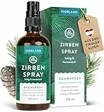 Fjorland Zirbenspray 100% naturreines Zirbenöl aus Österreich – 100 ml Holzig-aromatischer Duft für dein Zuhause – Vielseitig einsetzbar als Raumspray oder Kissenspray