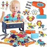 GAGAKU Akkuschrauber Kinder 216-teiliges Werkzeug Werkzeugset Spielzeuge Montessori Kleinkinder Werkzeugkoffer Rollenspiel Bildungsspielzeug Baukit für Jungen und Mädchen ab 3 bis 10 Jahren