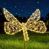 Flacchi Solarlampen Schmetterling für Außen - Landschaft Lichter Solar 240LED Metallmaterial Wasserfest Garten Lichter im Freien für Gehweg, Rasen, Garten, Innenhof Dekoration
