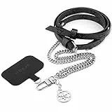 Guess Abnehmbarer Crossbody Gurt PU 4G & Kette mit Anhänger, Schwarz