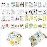 3D-Stift-Druck-Zeichenbuch,20 Blatt 40 Muster,Wiederverwendbar Farbig 3D Zeichenschablonen mit transparenter PVC-Platte für 3D Stift Kinder DIY GeschenkPainting Graffiti Template.