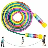 Springseil Lang, 5M Seilspringen für Mehrspieler, Gruppen Seil mit Holzgriff für Kinder und Erwachsene, Schule, Sport, Outdoor-Aktivitäten, Fitness Training