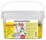 EBERHARD FABER 570104 - Modelliermasse lufttrocknend weiß, 2 kg EFA Plast Kids, 14 Farben und 2 Malpaletten