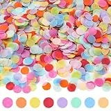 Hopton Konfetti 6000 Stück, Geburtstag Konfetti Bunt 50g, Mehrfarbig Runde Streudeko, Papier Pastell, Bunte Papier Confetti Tischdeko für Geburtstag Hochzeit Party Dekoration