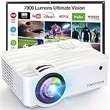 HOPVISION Beamer, Full HD 1080P Bluetooth 5.1, Tragbare Mini Beamer 4K Heimkino Unterstütz, 200' Display Smart Projektor Outdoor Kompatibel mit Smartphone/HDMI/USB/Pad/Fire Stick/PS5