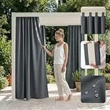 room99 Outdoorvorhäng mit Schlaufen Garden Line 155 x 200 cm Breite x Höhe Outdoor Vorhang wetterfest Wasserdicht Sichtschutz Sonnenschutz Gardinen Garten Winddicht Dunkelgrau, 1 Stück