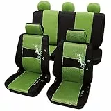 PETEX Auto Sitzbezüge Universal Komplett Set 11-teilig - Gecko grün, Eco Class mit SAB 1 Vario