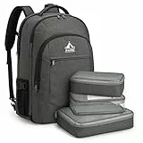 G4Free 40L Reiserucksack & Große 17-Zoll Laptop-Rucksack für Damen Herren mit 3 Teilige Packwürfeln-Packing Cubes für Reisen Urlaub Business Arbeit