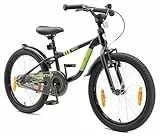 Löwenrad Kinderfahrrad für Jungen und Mädchen ab 6 Jahre | 20 Zoll Kinderrad mit Bremse | Fahrrad für Kinder | Schwarz