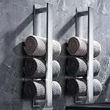 Handtuchhalter Ohne Bohren 2 Pack, 40cm Edelstahl GaStehandtuchhalter, Silber Handtuchstange Bad, Towel Holder, Handtuchregal kleben Badezimmer, Badetuchhalter für Fliesen, Wand (Ohne Handtuchhaken)