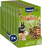 Vitakraft Rollis, Knusperringe für Nager, calciumarm, mit Luzerne, als Ergänzung zum Hauptfutter oder als Snack zwischendurch, ohne Zusatz von Zucker und Getreide (7x 500g)