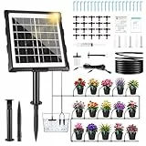 Solar Bewässerungssystem 2026, Automatische Bewässerung für 20 Topfpflanzen, Tröpfchenbewässerung mit Timer, 20M Schlauch Gartenbewässerung für Garten, Balkon Pflanzen, Kübelpflanzen im Freien