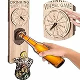 ZONSUSE Flaschenöffner Wand Magnet mit Trinkspiel, Lustig Bierspiel Bieröffner Wand, mit Bierspielrad, Verformungsfrei Öffner, Lustige Geschenke für Männer Geburtstag Vatertag (mit Auffangbehälter)