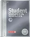 BRUNNEN Collegeblock Premium Student | A5, Lineatur 5, 80 Blatt, anthrazit
