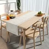 Skcess Tischläufern 40x180cm, mit Tulpe Muster Table Runner PVC Tischläufer Tischdecke Läufer dekoratives Tischband Hochzeit Waschbar Küche Tisch Dekoration Party Geburtstag Dekor, Beige Schwarz