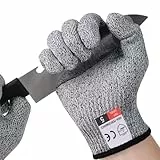 flintronic Schnittfeste Handschuhe, 1 Paar Schnittschutzhandschuhe küche, Schnitzhandschuhe für Erwachsene, Schnitthandschuhe Küche, Gartenhandschuhe, Schnittschutz Handschuhe, Level 5 Schutz(XS)