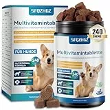 26-in-1 Multivitamin für Hunde 150 Kautabletten 375g mit Vitamin B1,B3,B5,B6 Glucosamin & Probiotika, CoQ10 | Gelenke, Hüfte, Darm, Immunsystem Unterstützung |, Entengeschmack | für alle Rassen