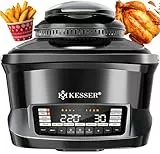 KESSER® Multikocher mit Heißluftfritteuse 8L & 16 Programme Küchengerät - Grillen, Backen, Schmoren, Dampfgaren Vorheiz- & Warmhaltefunktion Reiskocher Slow Cooker, Joghurtbereiter