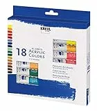 KREUL 28251 - El Greco Acrylfarben, 18 x 12 ml, glänzende, hochpigmentierte Acrylfarbe in Studienqualität, buttrig vermalbar, für pastose Malerei