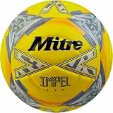 Mitre Impel Evo Fußball | Strapazierfähiger Trainingsball | Hyperseam-Technologie Fußball, Fluoreszierendes Gelb/Schwarz/Circular-Grau, 5