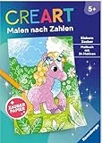 Ravensburger CreArt Malen nach Zahlen ab 5: Einhorn Zauber, Malbuch, 24 Motive, Zauberpapier