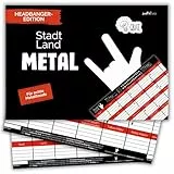 Stadt Land Fluss Metal Edition by snaPmee - Spiel + Geschenk für Heavy Metal Fans - Das Metalhead-Quiz - 50 Blatt Din-A4