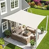 Sunnylaxx 3x4m Sonnensegel Rechteckig, Wasserdicht Sonnenschutz Sunsegel Color Creme, 95% UV-Schutz,für Außenbereich,Garten