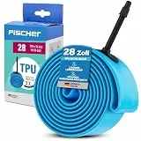 FISCHER TPU Fahrradschlauch Rennrad, 28' 18/25-622 (700x18-25C), Ultraleicht, pannensicher, robust, kompakt & hohe Luftdichtigkeit, Sclaverand-Ventil