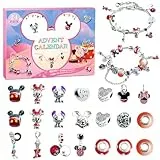 Schmuck Adventskalender 2025 Mädchen Kinder - Karikatur Charm Armband Kit 24 Tage Weihnachtskalender Geschenk für Frauen Damen Teenager mit Schmuck Charm Armbänder Halloween Geburtstags Geschenk A
