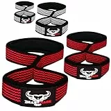 BEAST RAGE Figur 8 Gewichthebergurte Professionelle gepolsterte Unterstützung Fitness Kreuzheben Powerlifter Baumwollgurte Gym Handgelenkgurte (Schwarz/Rot)