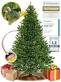 ArtiTree Weihnachtsbaum künstlich [100% Spritzguss] - Naturgetreuer Tannenbaum mit Stabiler Spitze | Nordfichte inkl. FSC zertifiziertem Holzständer & reißfester Tasche (ohne Beleuchtung, 210 cm)