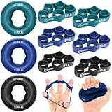 FitBeast Griffkrafttrainer, Fingertrainer, Unterarmstärker 9-teiliges Set, Gezielte Kraft Handmuskeltrainer, Entlastungs & Erholung, Tiefblau