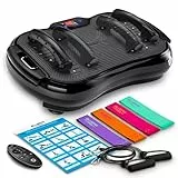 Bluefin Fitness Vibrationsplatte Ultra Slim Plus | Vibrationsplatte Trainingsgerät für Ganzkörpertraining | Kompaktes Design Power Plate mit Widerstandsbändern | Vibrations-Fitness-Trainer für Zuhause